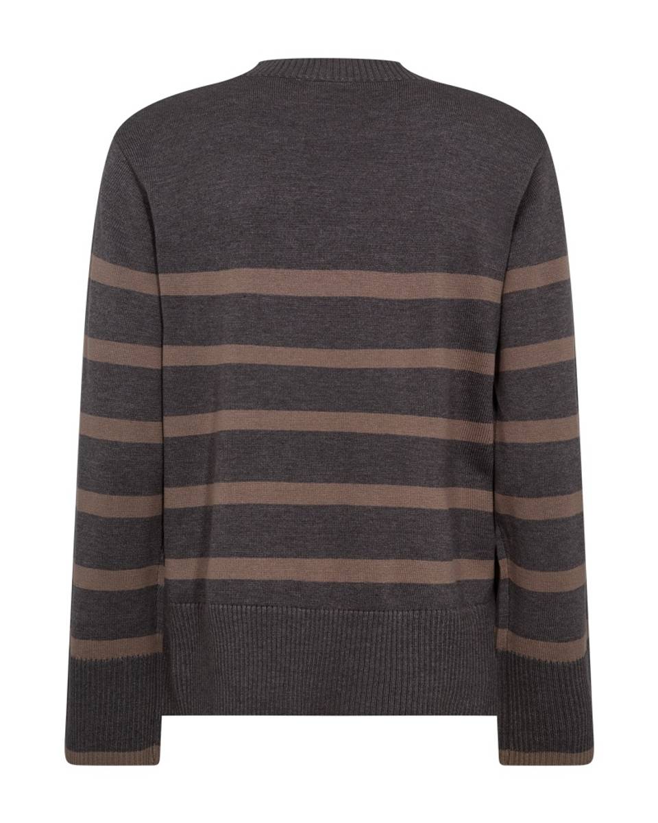 MONDAY STRIKKEGENSER STRIPET - KOKS / TAUPE