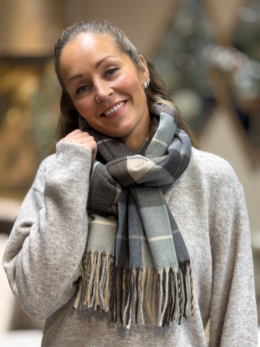 SKJERF M/CHECK - BRUN/SAND/GRÅ