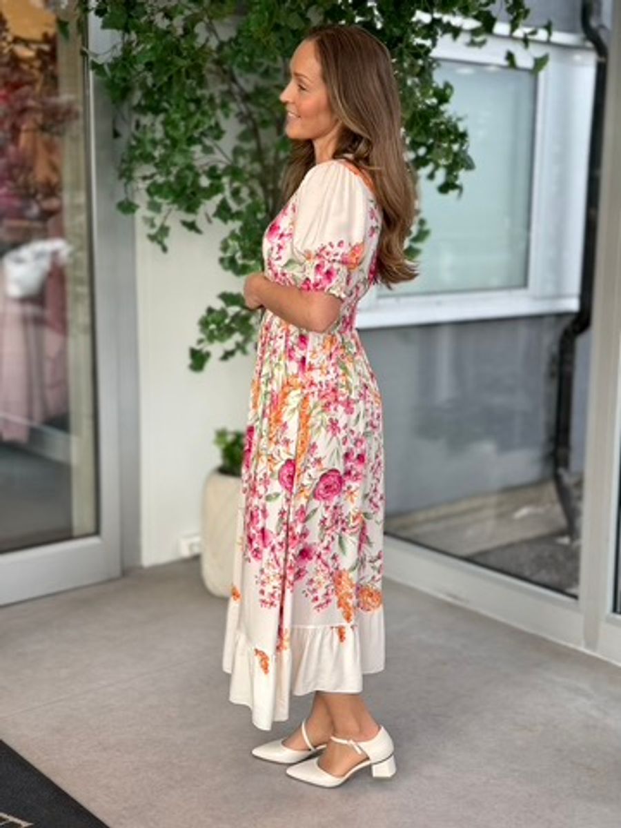 BELLA MAXI DRESS - CREAM/PINK