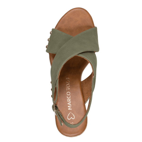 Hovedbilde SANDALETT M/KORKHÆL - OLIVEN