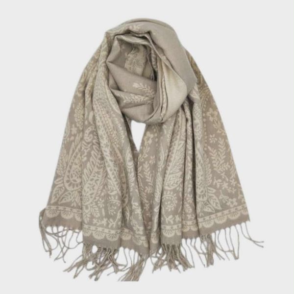 Hovedbilde SKJERF ULLMIX PAISLEY - BEIGE MIX