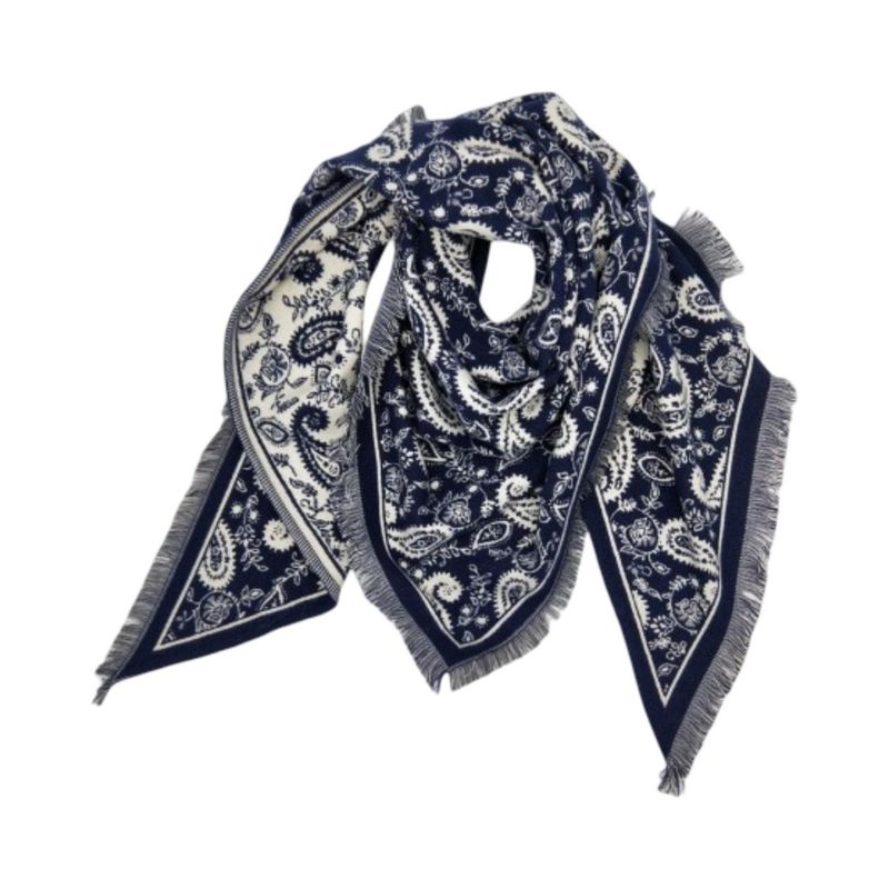 SKJERF TREKANTET PAISLEY - NAVY
