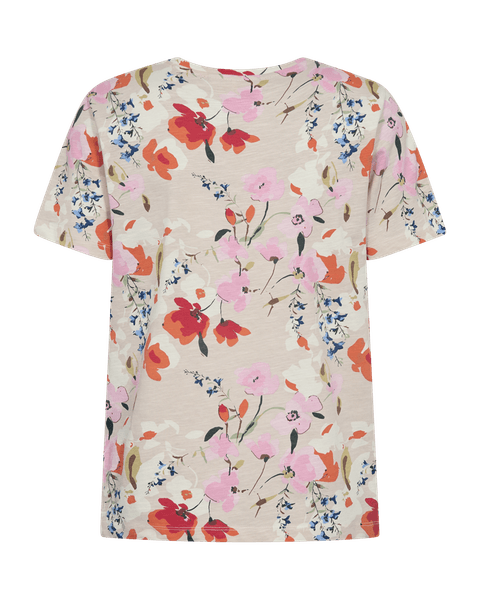Hovedbilde VIVA TOPP V-HALS FLOWER - CREAM/ROSA