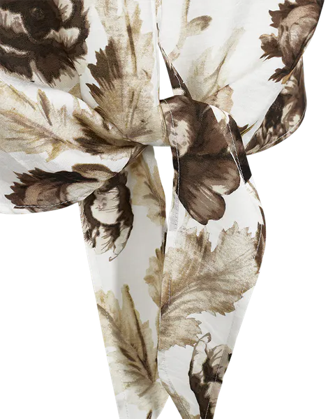 Hovedbilde MAISE BLUSE M/KNYTING - BRUNE BLOMSTER