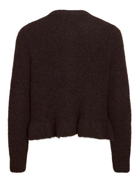 Hovedbilde BOWS KNIT CARDIGAN M/VOLANG - BRUN MELERT