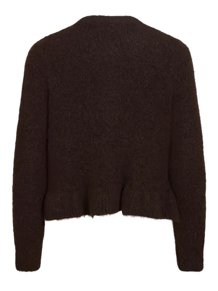 Hovedbilde BOWS KNIT CARDIGAN M/VOLANG - BRUN MELERT