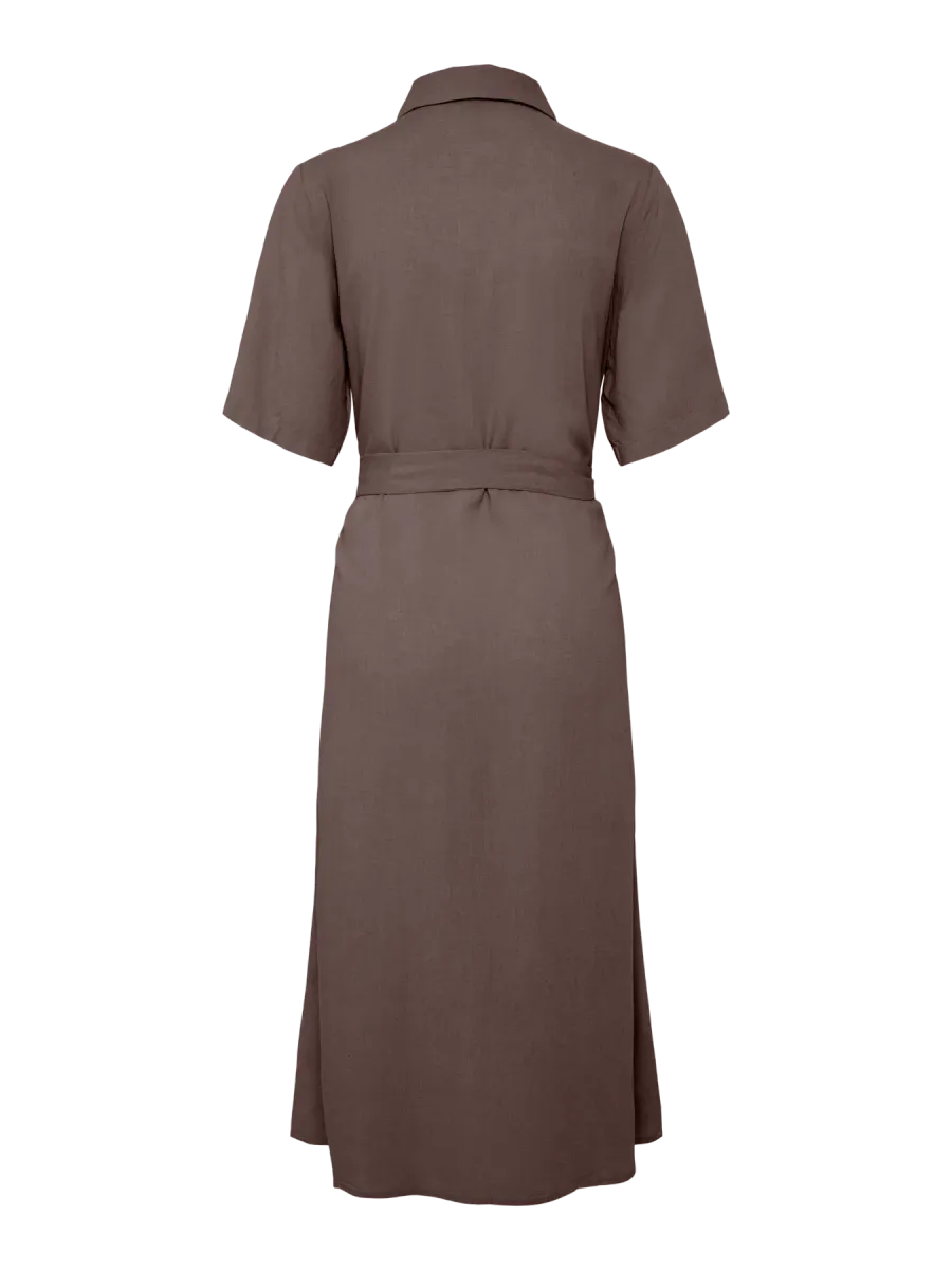 PIA LIN/VISCOSE KJOLE - BRUN