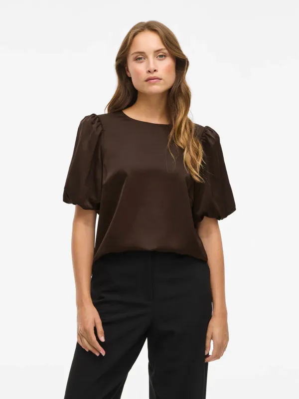 ELLETTE TOPP M/PUFFERM - BRUN