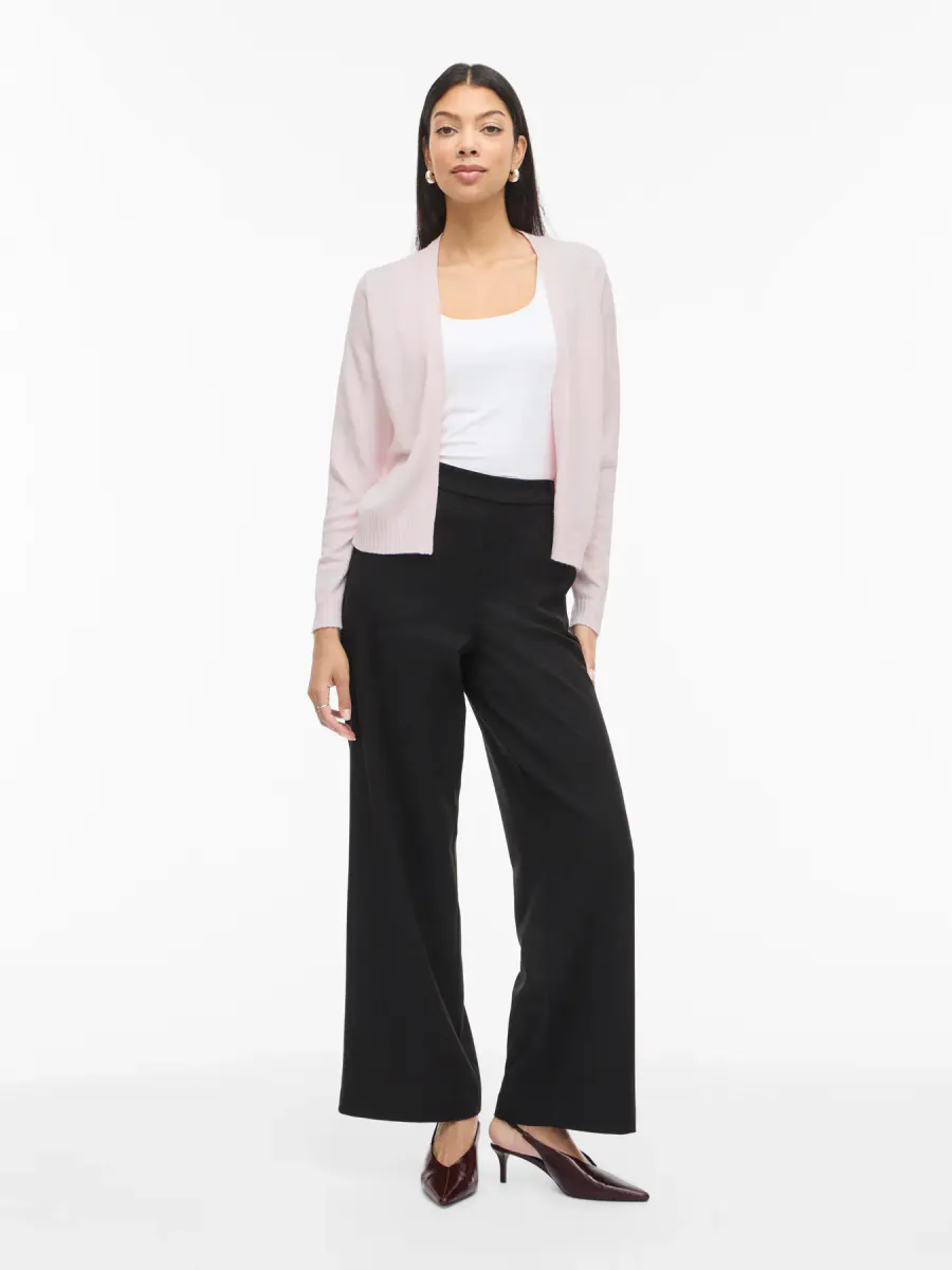 VIRIL KORT CARDIGAN - LYS ROSA MELERT