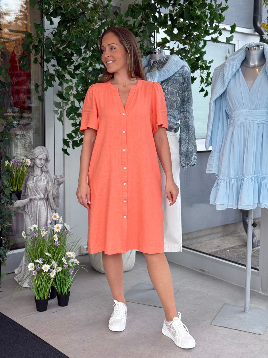 LAVA SKJORTE KJOLE M/KORT ERM - ORANGE