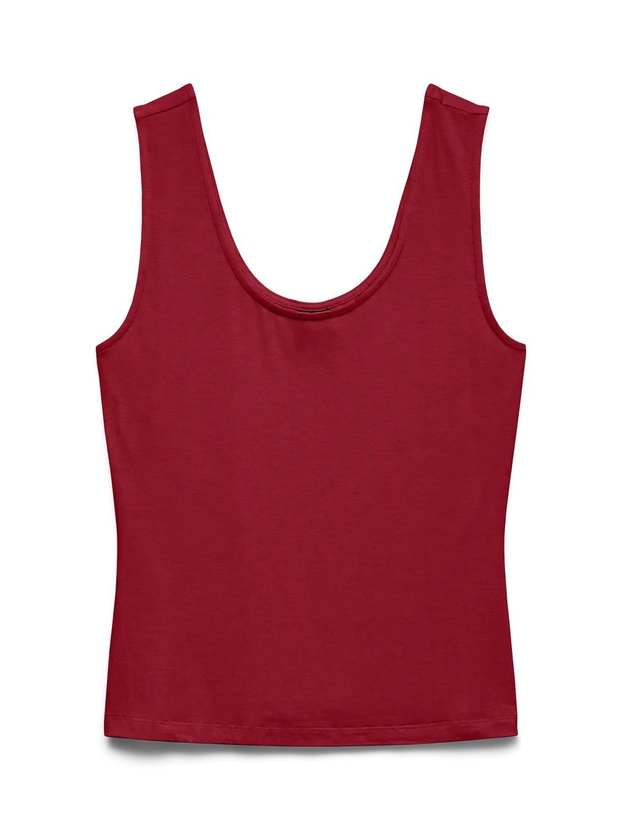 ESTHER U-NECK TOPP - BURGUNDER