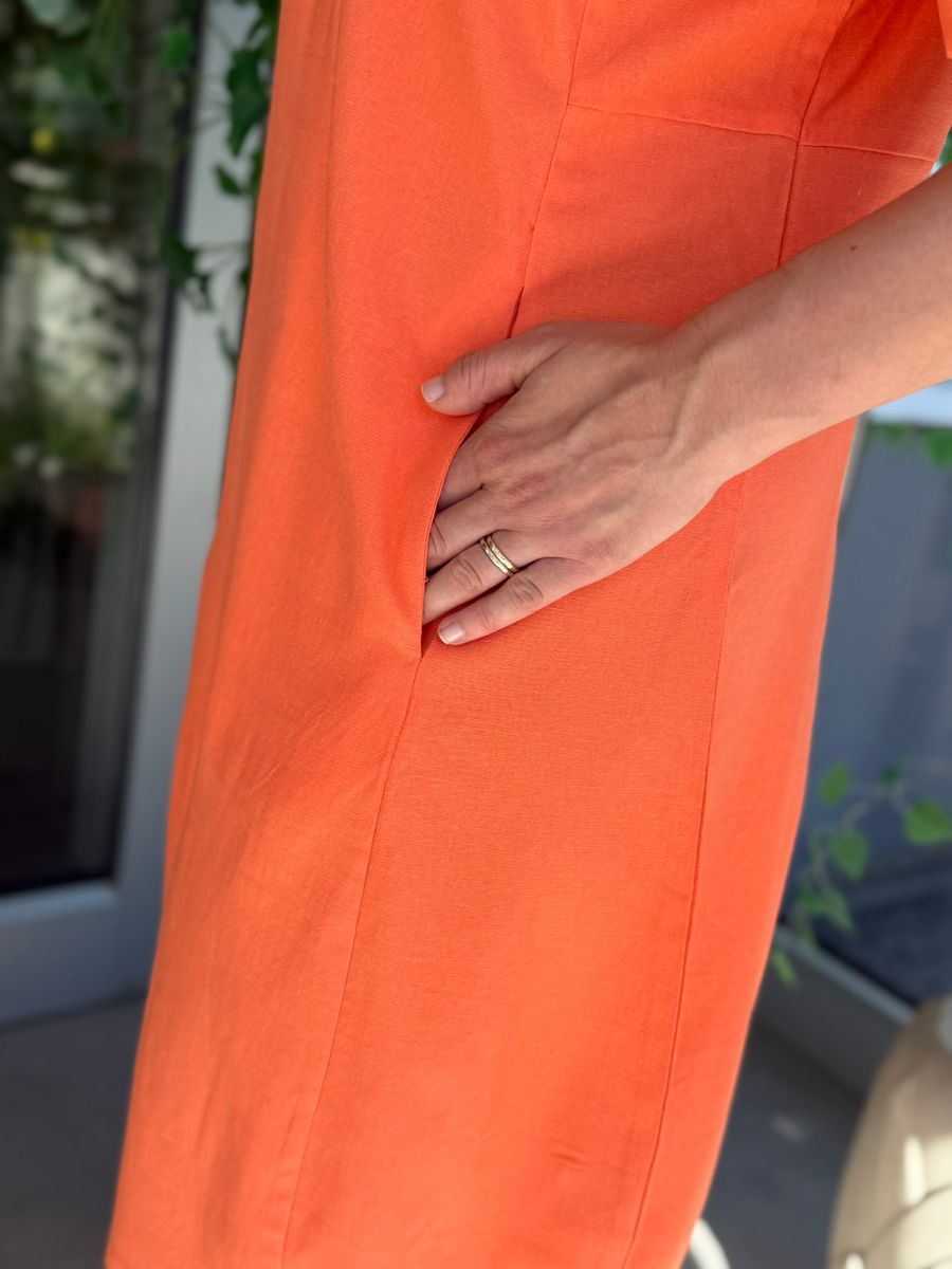 LANEY KJOLE M/KORT ERM - ORANGE