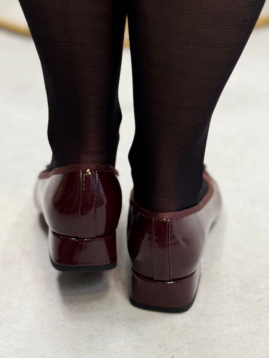 BALLERINA M/LAV HÆL - PLOMME GLOSS