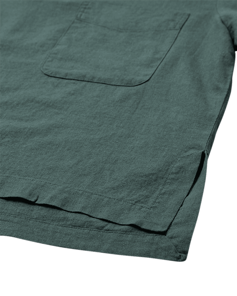 LAVA LIN/VISCOSE TOPP  M/LOMME - GRØNN