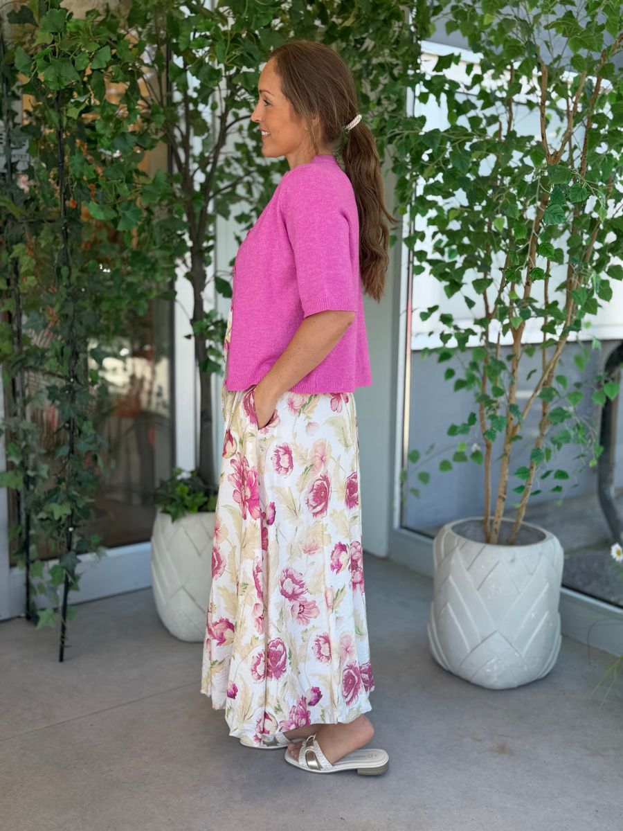 LIGA CARDIGAN 2/4 ERM - CERISE MELERT