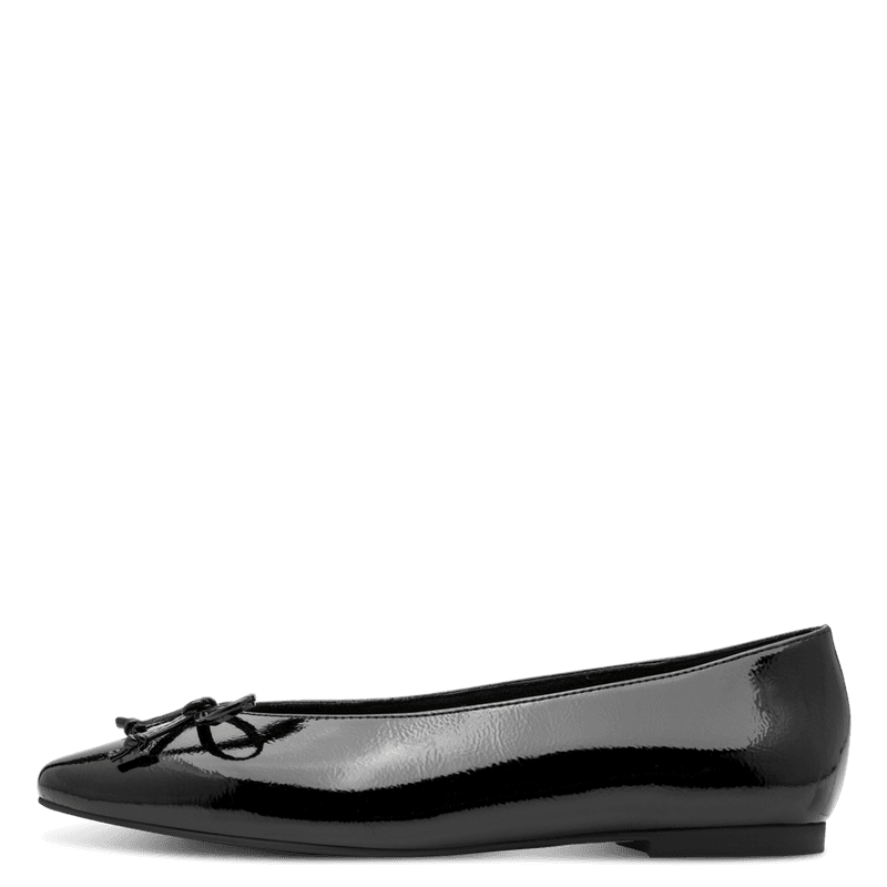 BALLERINA M/SLØYFE - SORT PATENT