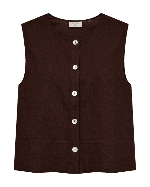 Hovedbilde LAVA LIN/VISCOSE TOPP M/KNAPPER FORAN - BRUN