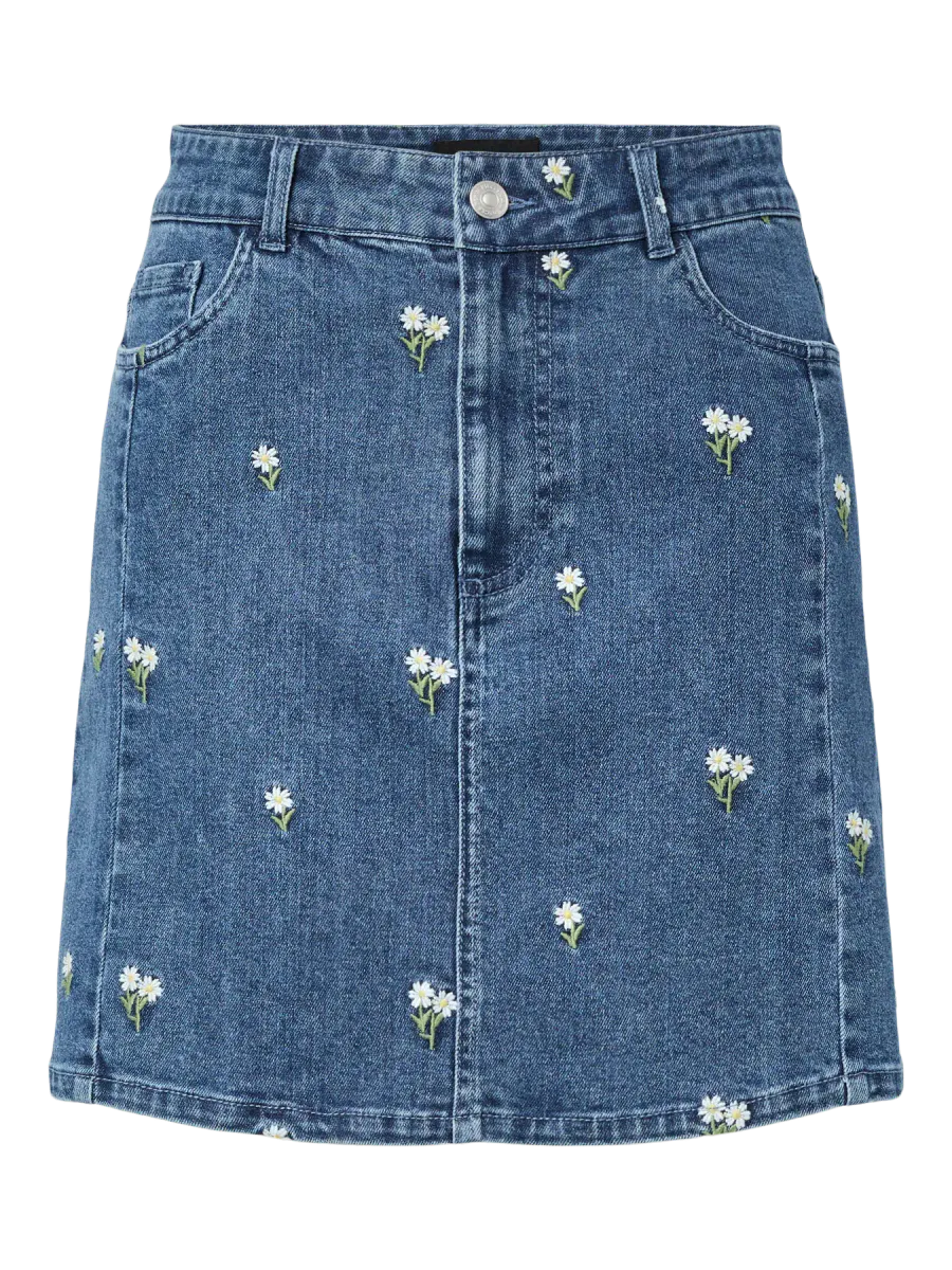 FLORA EMBRO SKJØRT - MEDIUM BLÅ