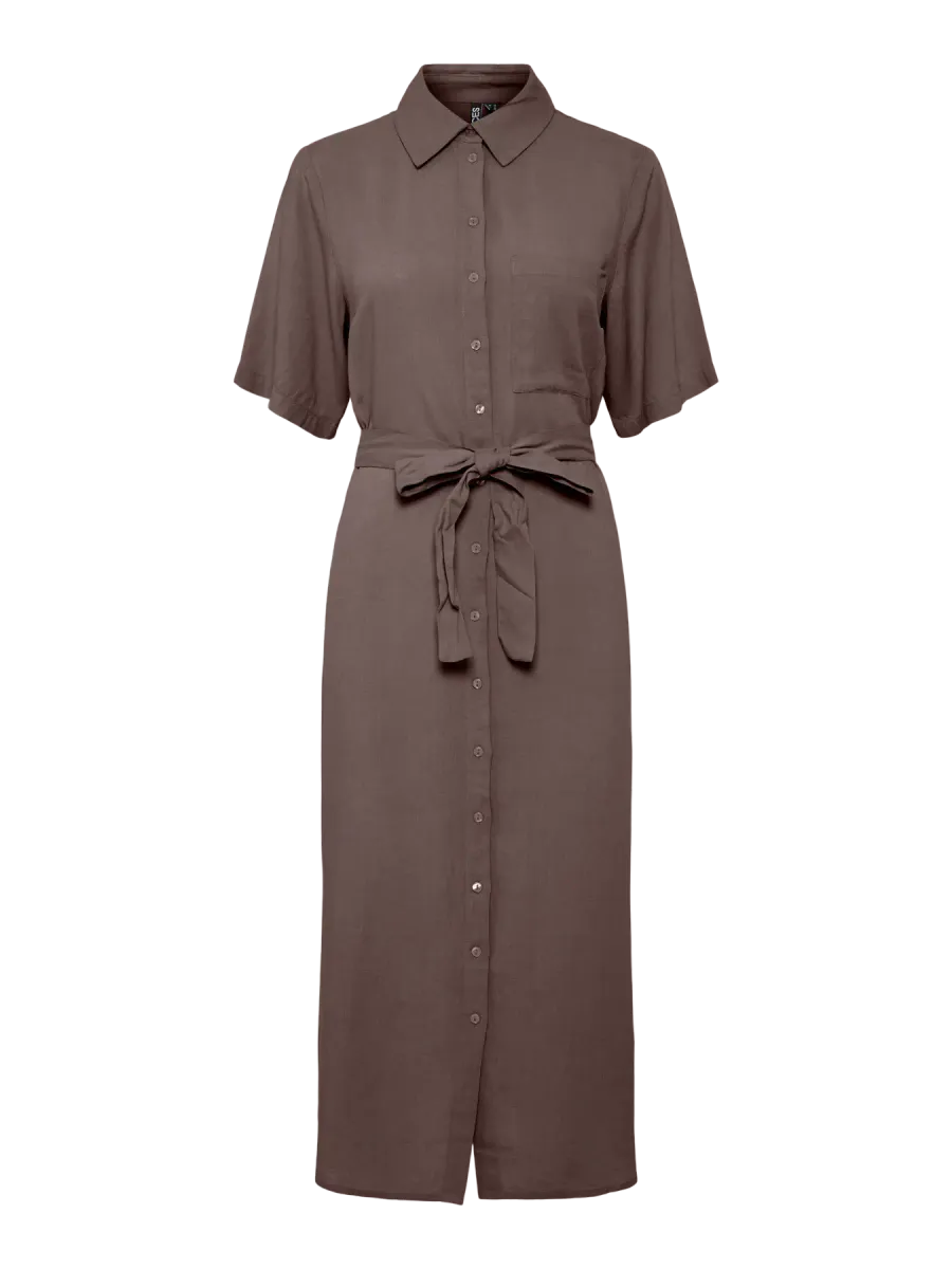 PIA LIN/VISCOSE KJOLE - BRUN