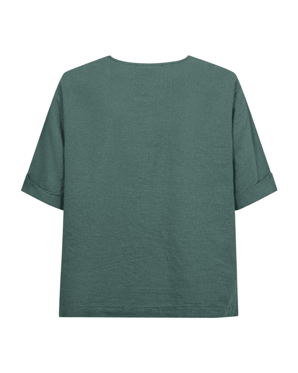 LAVA LIN/VISCOSE TOPP  M/LOMME - GRØNN