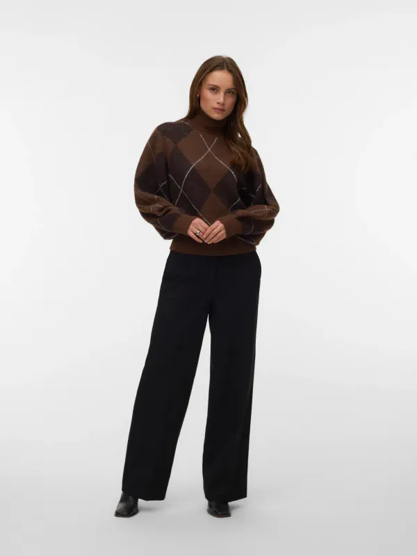 DARLA ROLL NECK GENSER - BRUN/BRUN