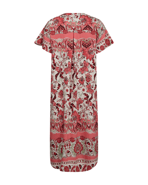 Bilde av LISA KJOLE M/PRINT - OFFWHITE/CORAL