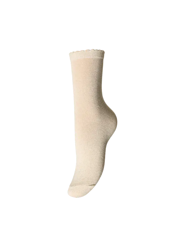 SEBBY GLITTER SOKKER - CREAM LUREX