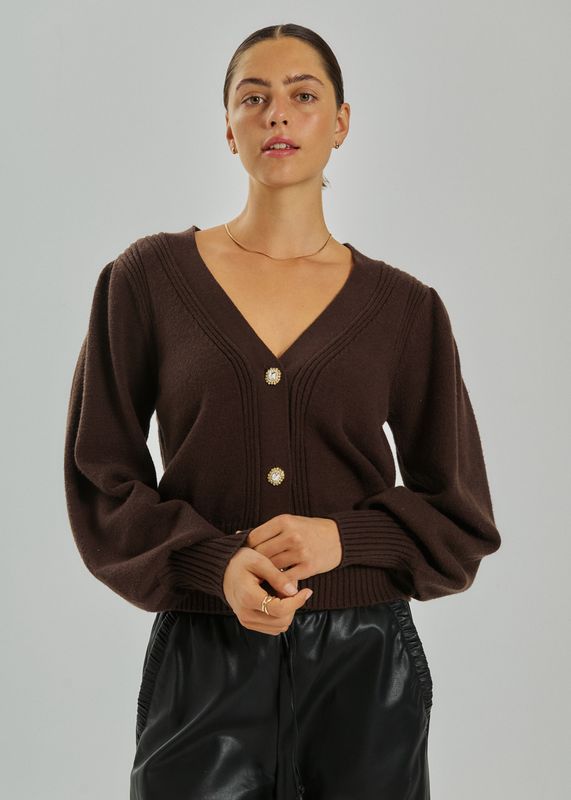 ALPI CARDIGAN - BRUN
