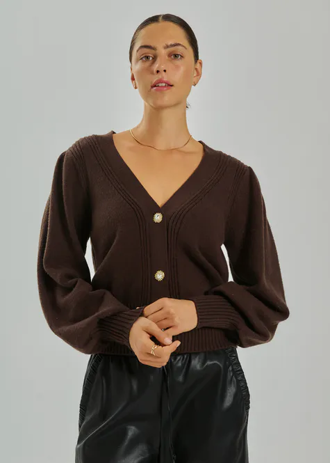 Hovedbilde ALPI CARDIGAN - BRUN