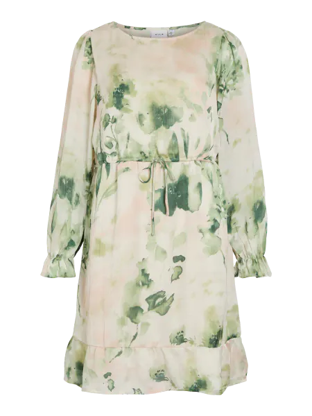 Hovedbilde MOLINA KJOLE M/PRINT - CREAM / GRØNN