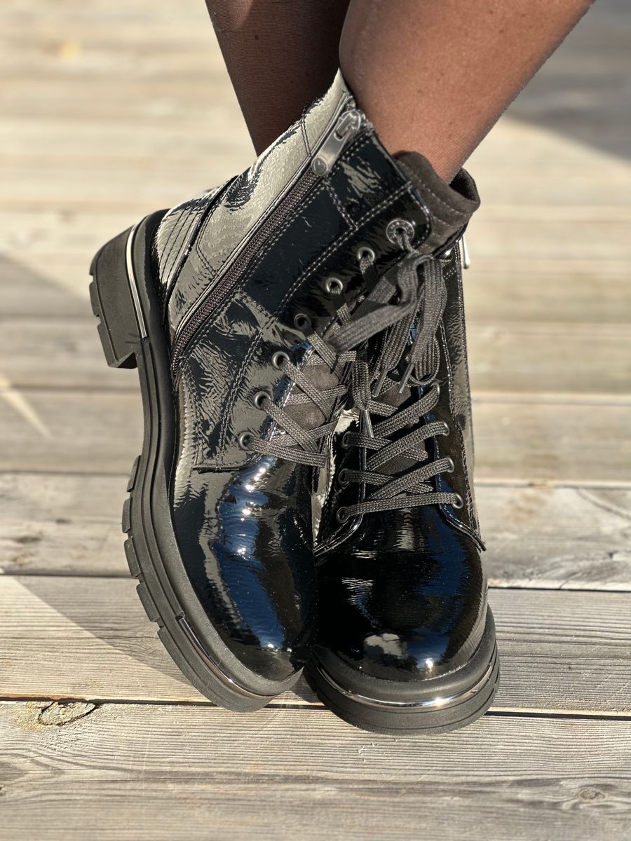 BOOTS M/KNYTING - SORT GLOSS