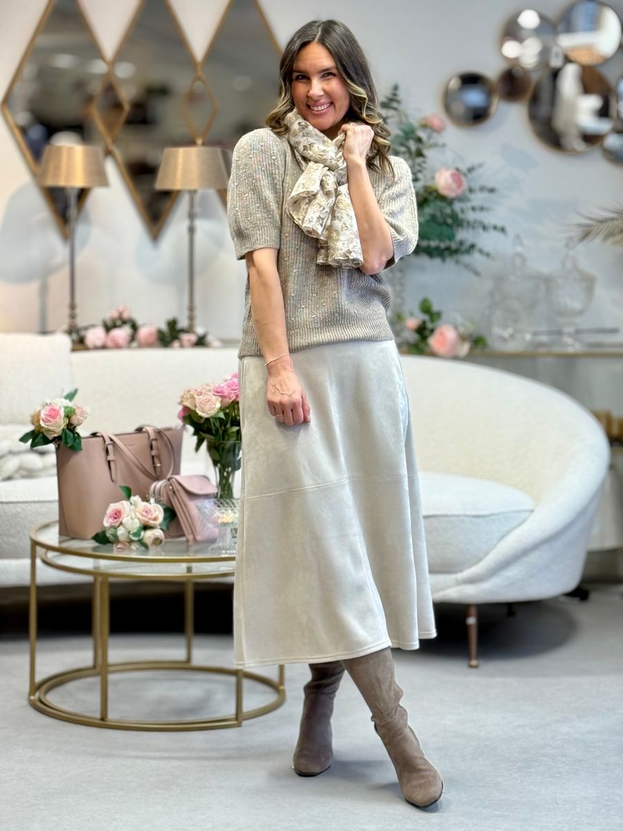 SKJERF SMÅ BLOMSTER - SAND / CAMEL