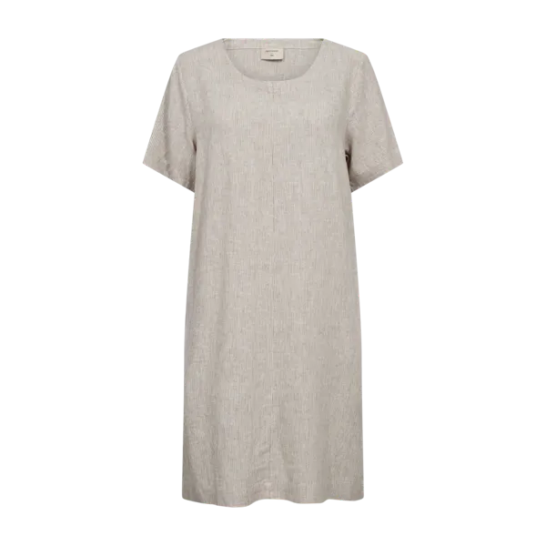 Hovedbilde LAVA LIN/VISCOSE KJOLE STRIPET - SAND/OFFWHITE