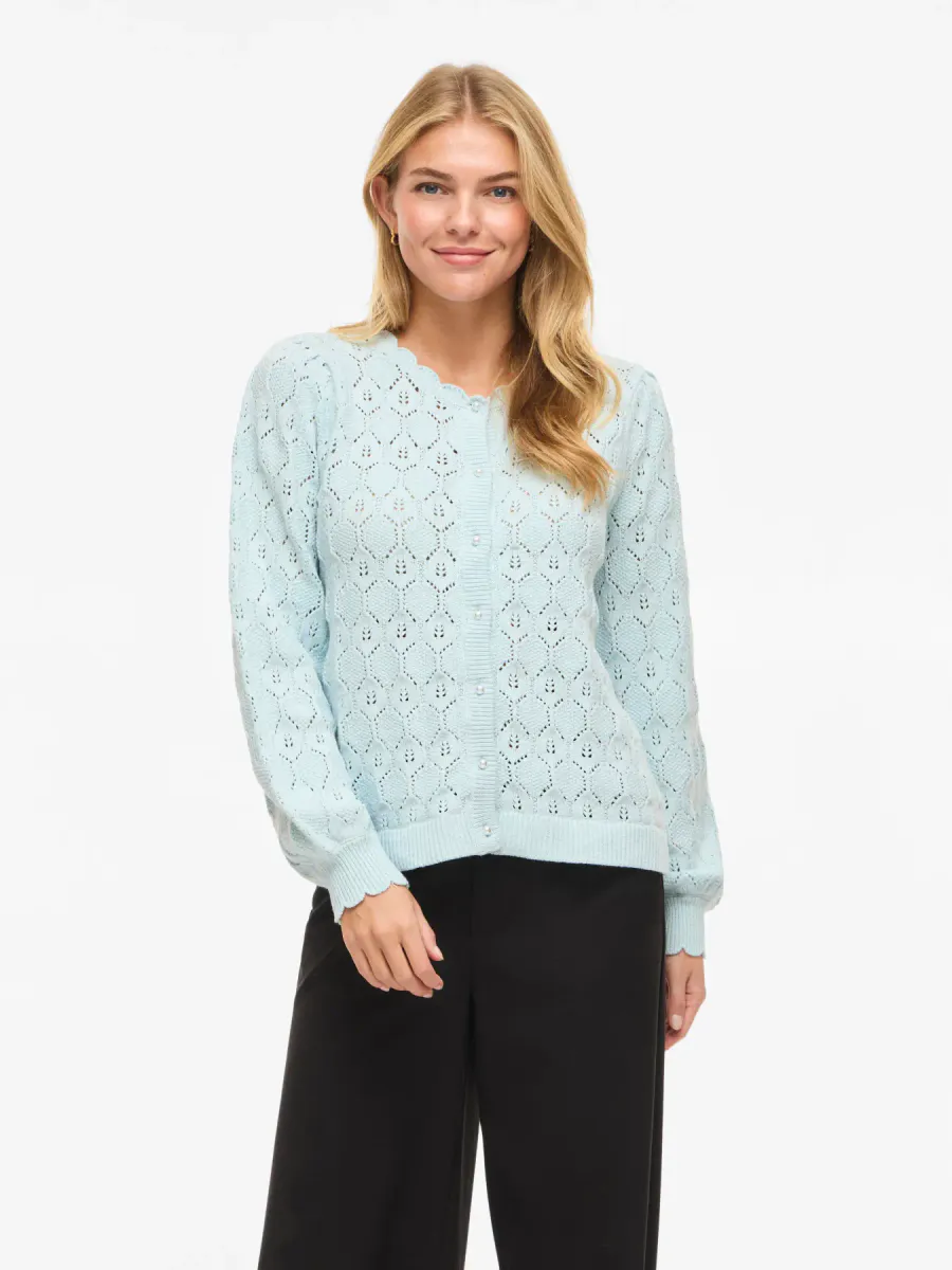 LOWEN CARDIGAN - LYSBLÅ
