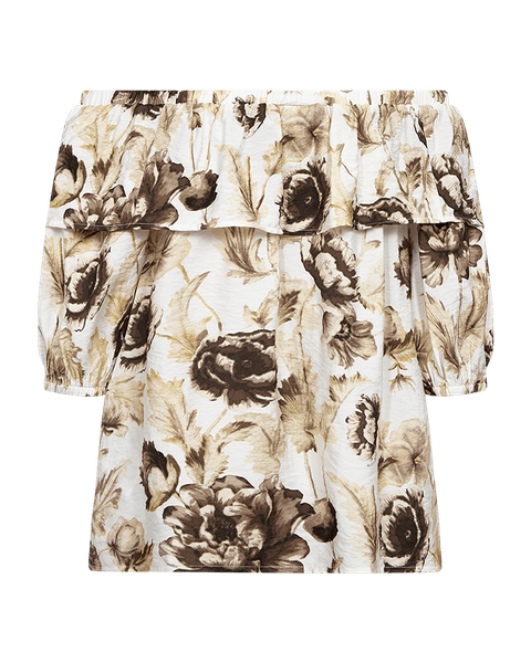 Hovedbilde MAISE BLUSE M/VOLANG - BRUNE BLOMSTER
