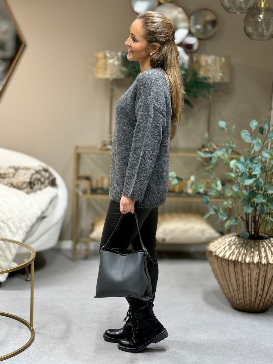 RILEY VESKE - MØRK GRÅ 