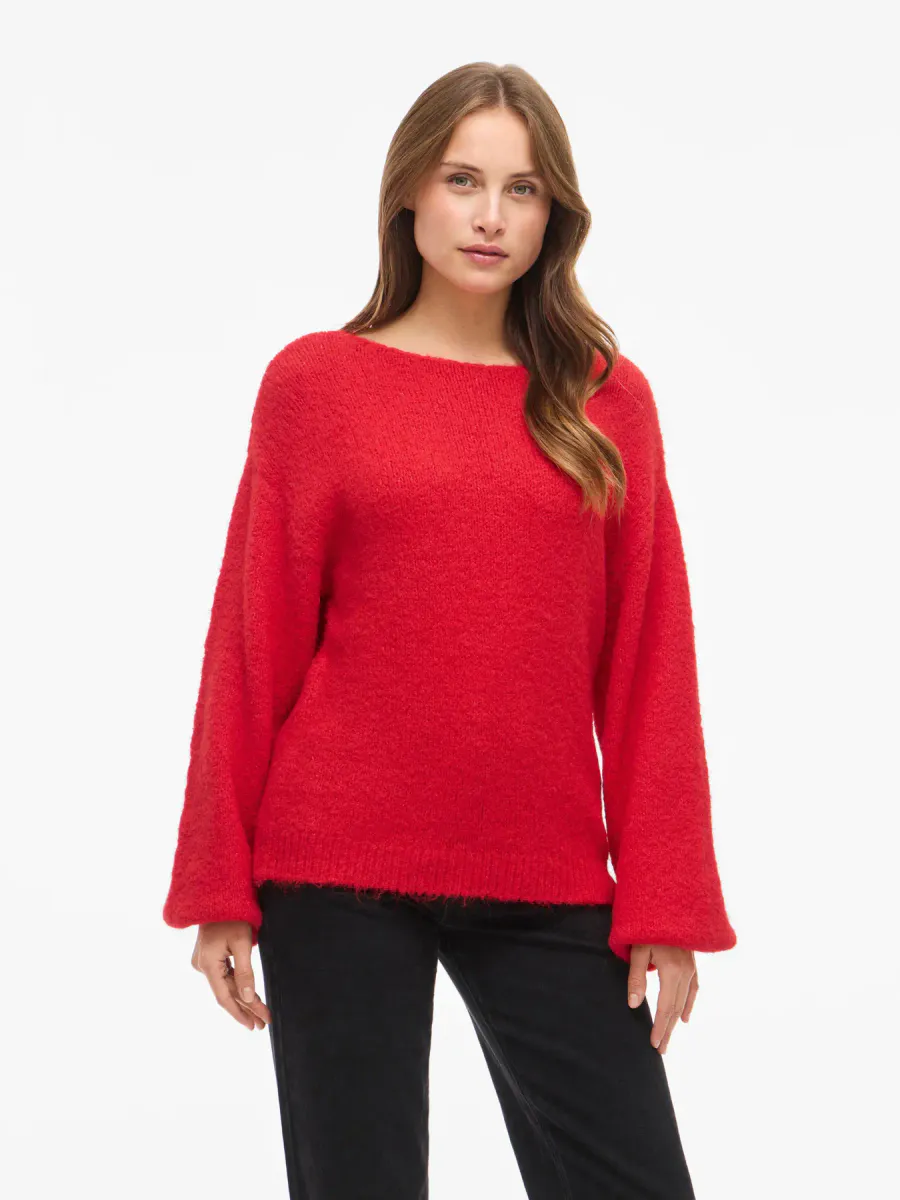MARLEY KNIT PULLOVER - BRINGEBÆRRØD