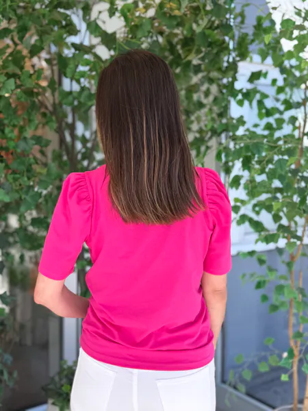 Hovedbilde FENJA T-SHIRT M/PUFFERM - CERISE