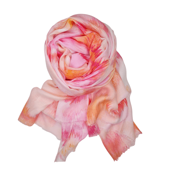 Bilde av SKJERF ABSTRAKT PRINT - ROSA / ORANGE
