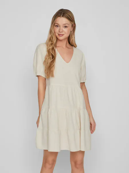 Hovedbilde PRISILLA KJOLE V/HALS - NATURAL