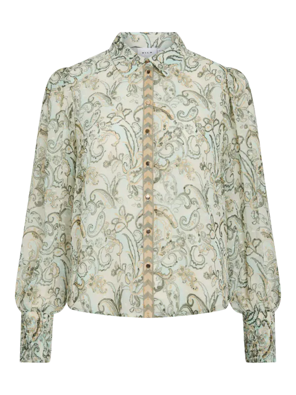 PRAYA BLUSE - OLIVEN / BIRCH 