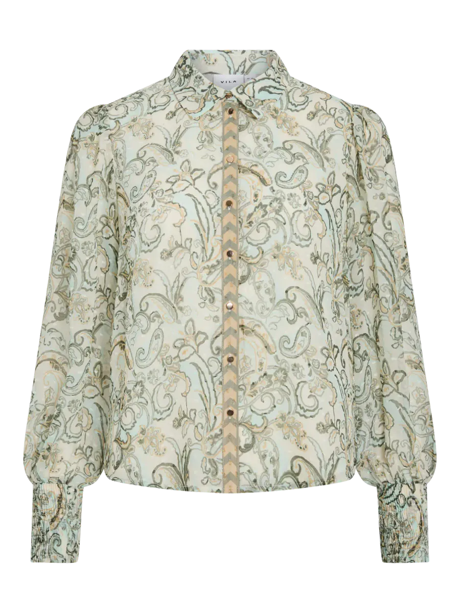 PRAYA BLUSE - OLIVEN / BIRCH 