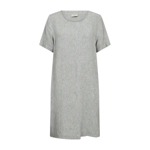 Hovedbilde LAVA LIN/VISCOSE KJOLE STRIPET - GRØNN/OFFWHITE