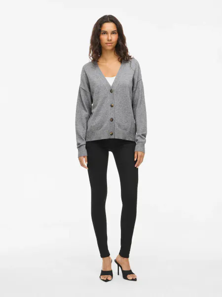 Hovedbilde VIRIL CARDIGAN M/KNAPPER - GRÅ MELERT