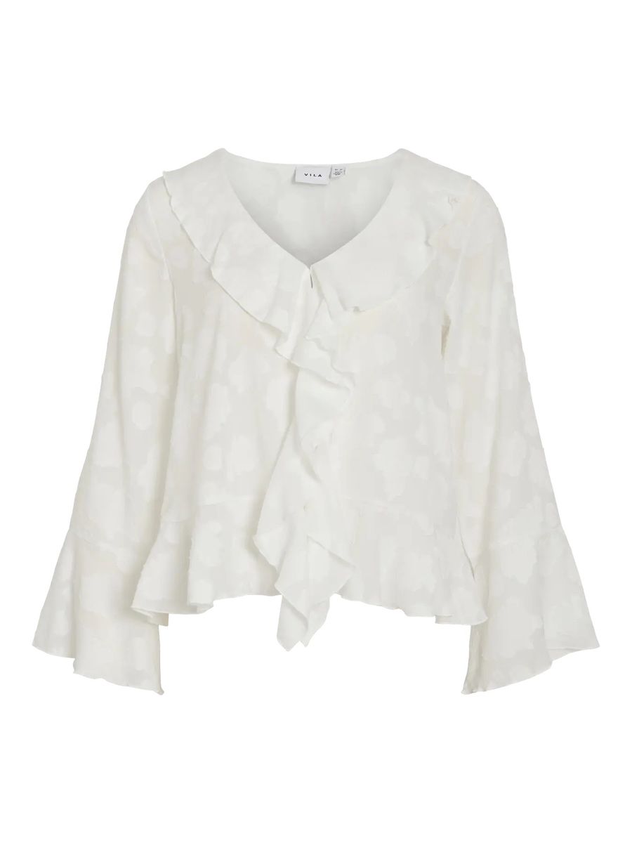 ESURA BLUSE M/VOLANGER - OFFWHITE