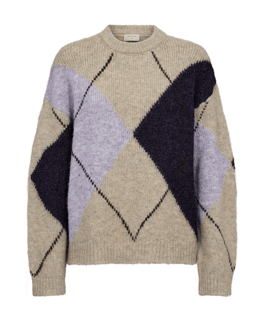 Hovedbilde LULU GENSER M/ARGYLE - OYSTER GREY/IRIS