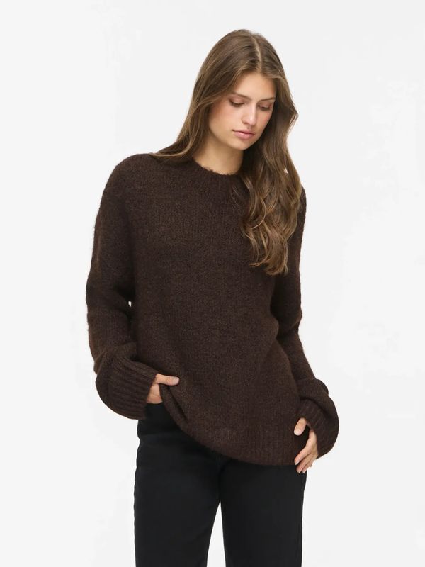 BOWS KNIT GENSER - BRUN MELERT
