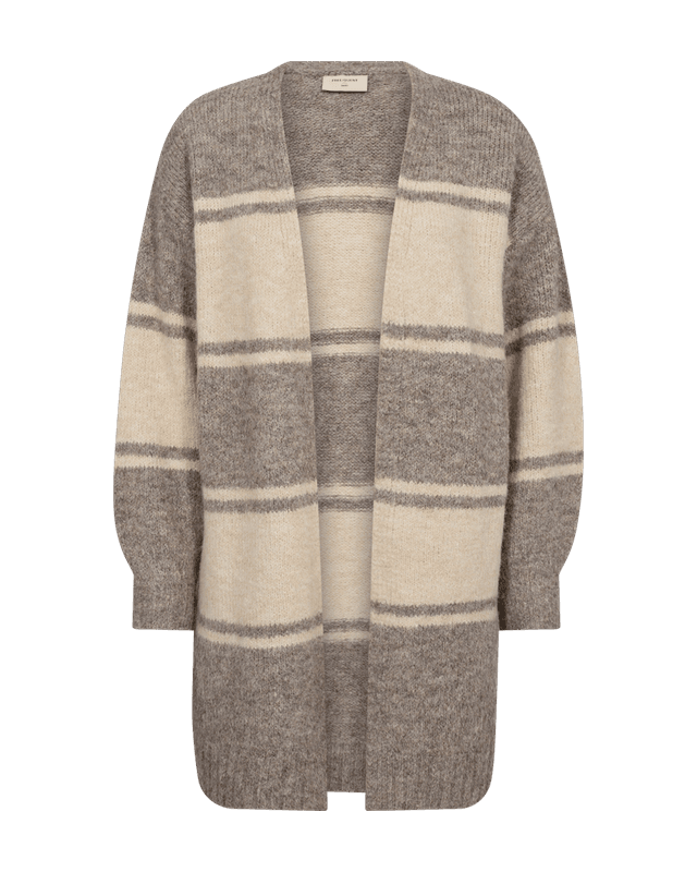 LOUISA CARDIGAN STRIPET - TAUPE MELERT