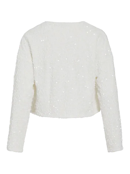 Hovedbilde ARIA PALJETT CARDIGAN - HVIT