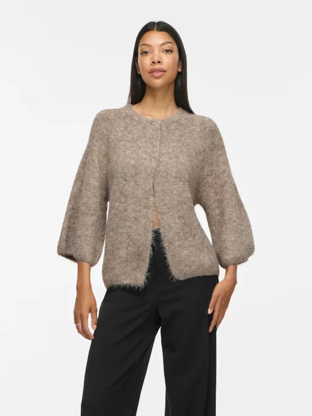 Hovedbilde BOWS 3/4 KNIT CARDIGAN M/METALL KNAPPER - CAMEL ...